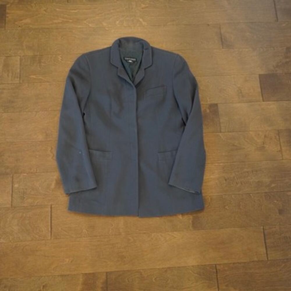 Giorgio Armani Blazer Long Sleeve Collared Blazer Green Grey Womens Size 40